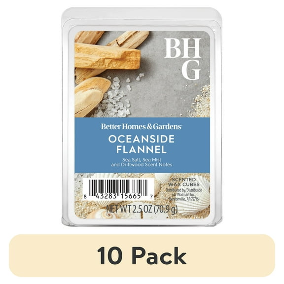 (10 pack) Oceanside Flannel Scented Wax Melts, Better Homes & Gardens, 2.5 oz (1-Pack)