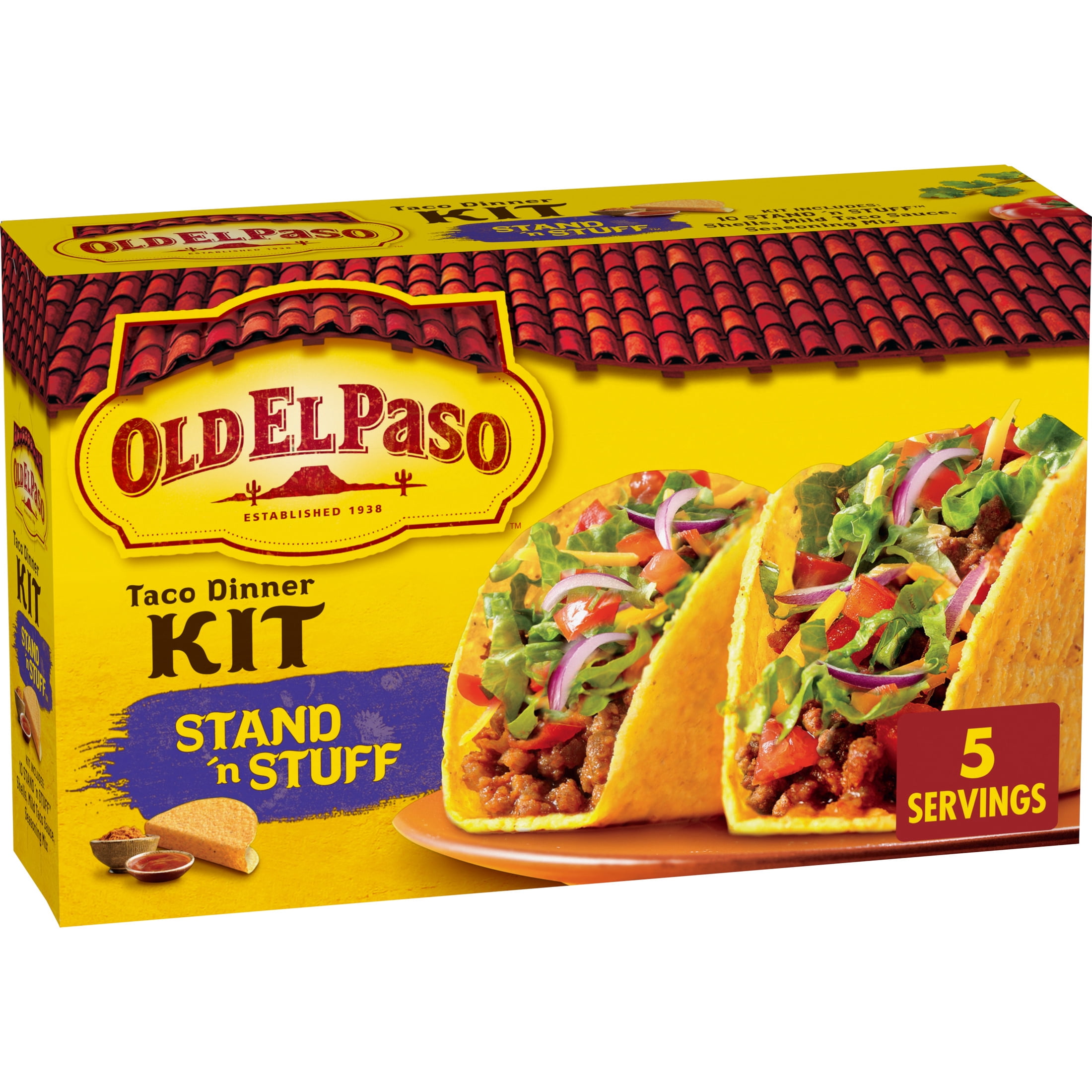 (10 pack) Old El Paso Stand 'N Stuff Taco Dinner Kit, Easy Meal Prep, 10 Count, 8.8 oz