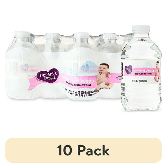 (10 pack) Parent's Choice Purified Water, 10 oz, 15 Pack Bottles