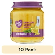 (10 pack) Parent's Choice Sweet Corn & Green Beans Stage 2 Baby Food, 4 oz
