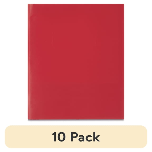 (10 pack) Pen+Gear 3-Prong Paper Folder, Solid Red Color, Letter Size