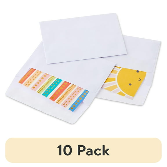 (10 pack) Pen+Gear A6 Invitation Peel and Stick Envelopes, White, 4.75 in x 6.5 in, 50 Count