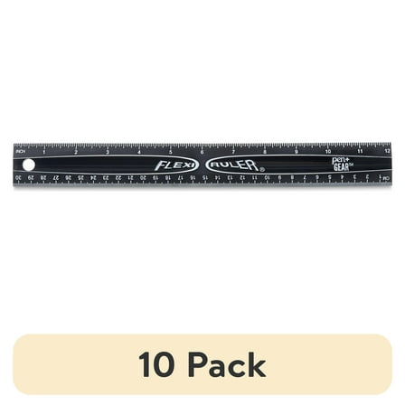 (10 pack) Pen+gear Flexible Plastic 12" Metric Ruler, For All Levels of Education, Black