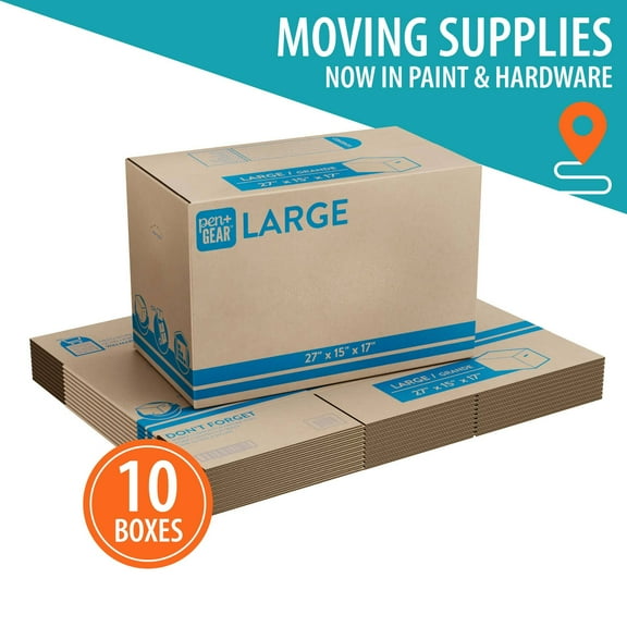 (10 pack) Pen+Gear Large Moving Boxes, 27L x 15W x 17H, Kraft