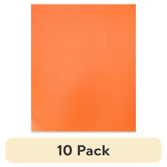 (10 pack) Pen + Gear Two Pocket Paper Portfolios, 50 Count, Orange, Letter Size