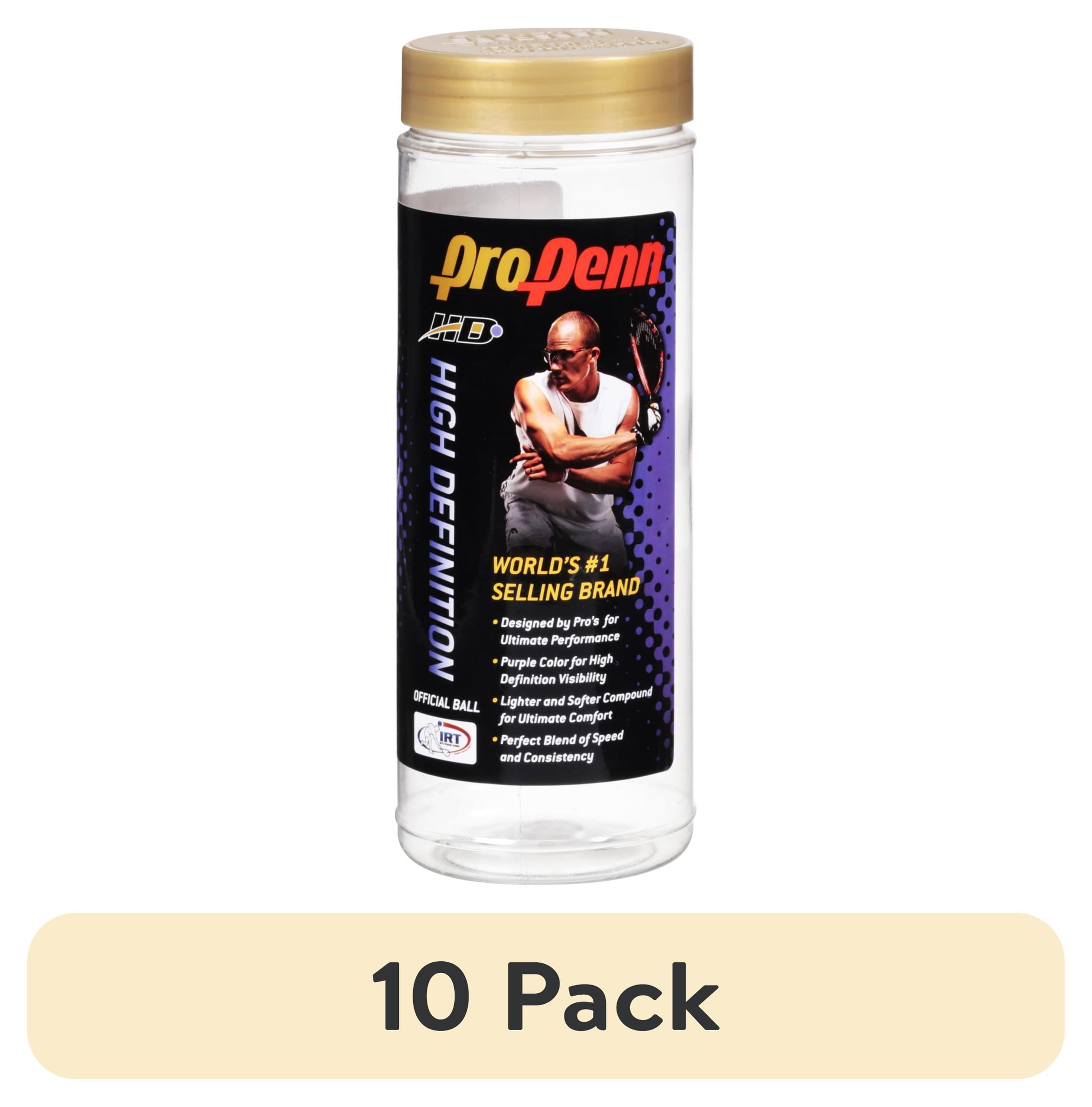 (10 pack) Penn Head® Pro Penn® High Definition Official Racquetballs 3 Count Container