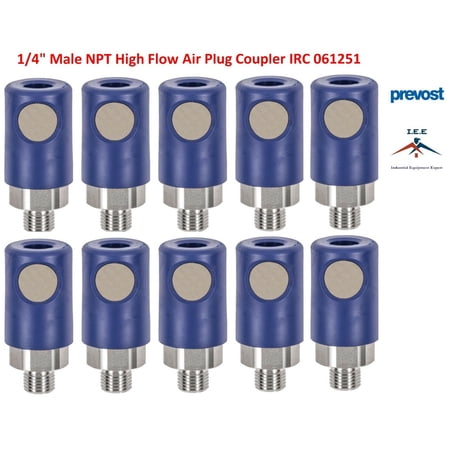10 pack Prevost Silver Air Plug Coupler IRC 061251 1/4" MNPT High Quality