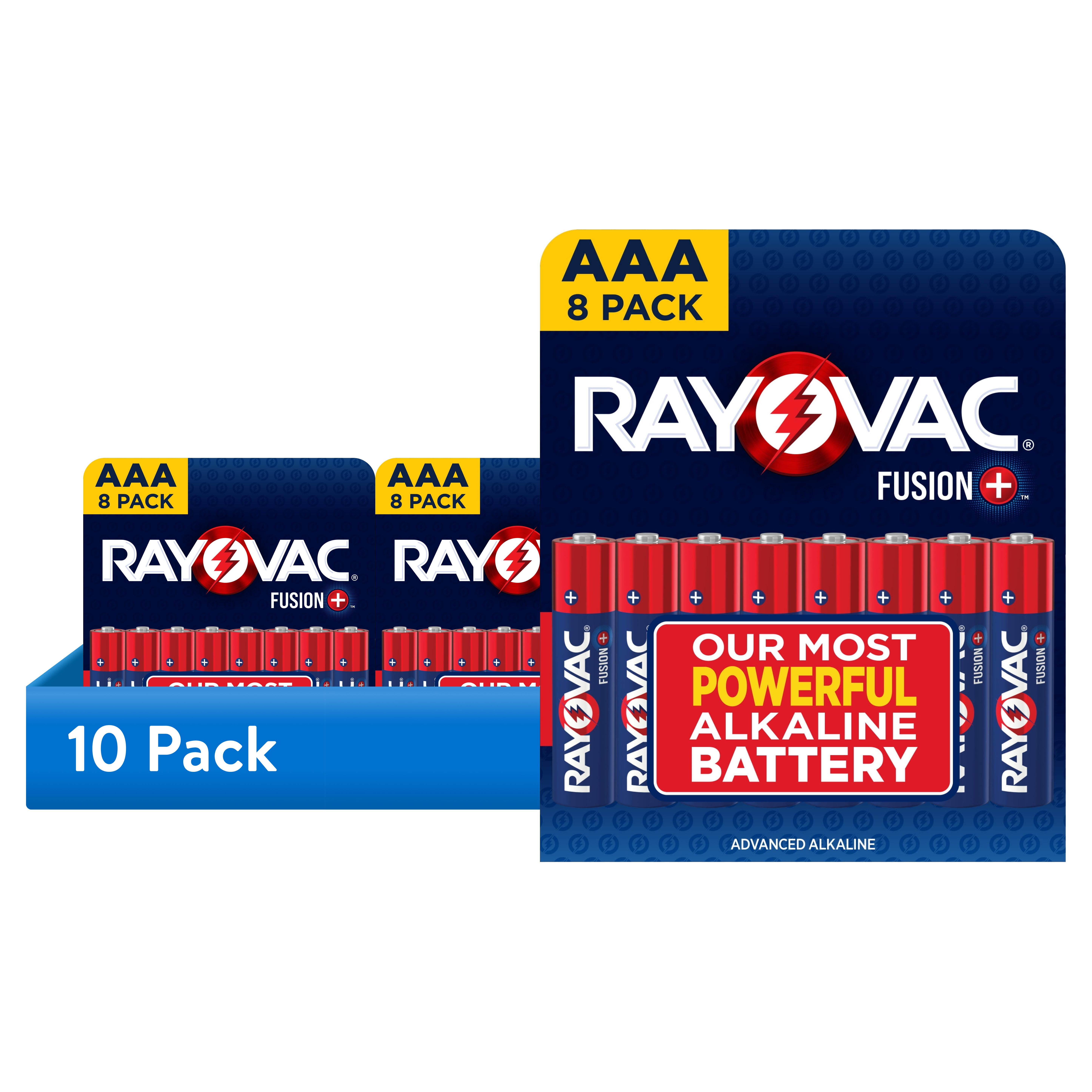 (10 pack) Rayovac Fusion AAA Batteries (8 Pack), Triple A Alkaline Batteries