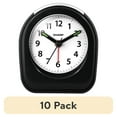 thumbnail interactive-video image 1 of (10 pack) SHARP Quartz Analog Arch Alarm Clock, Black, Battery Operated, Small, Travel Clock, 1 of 11