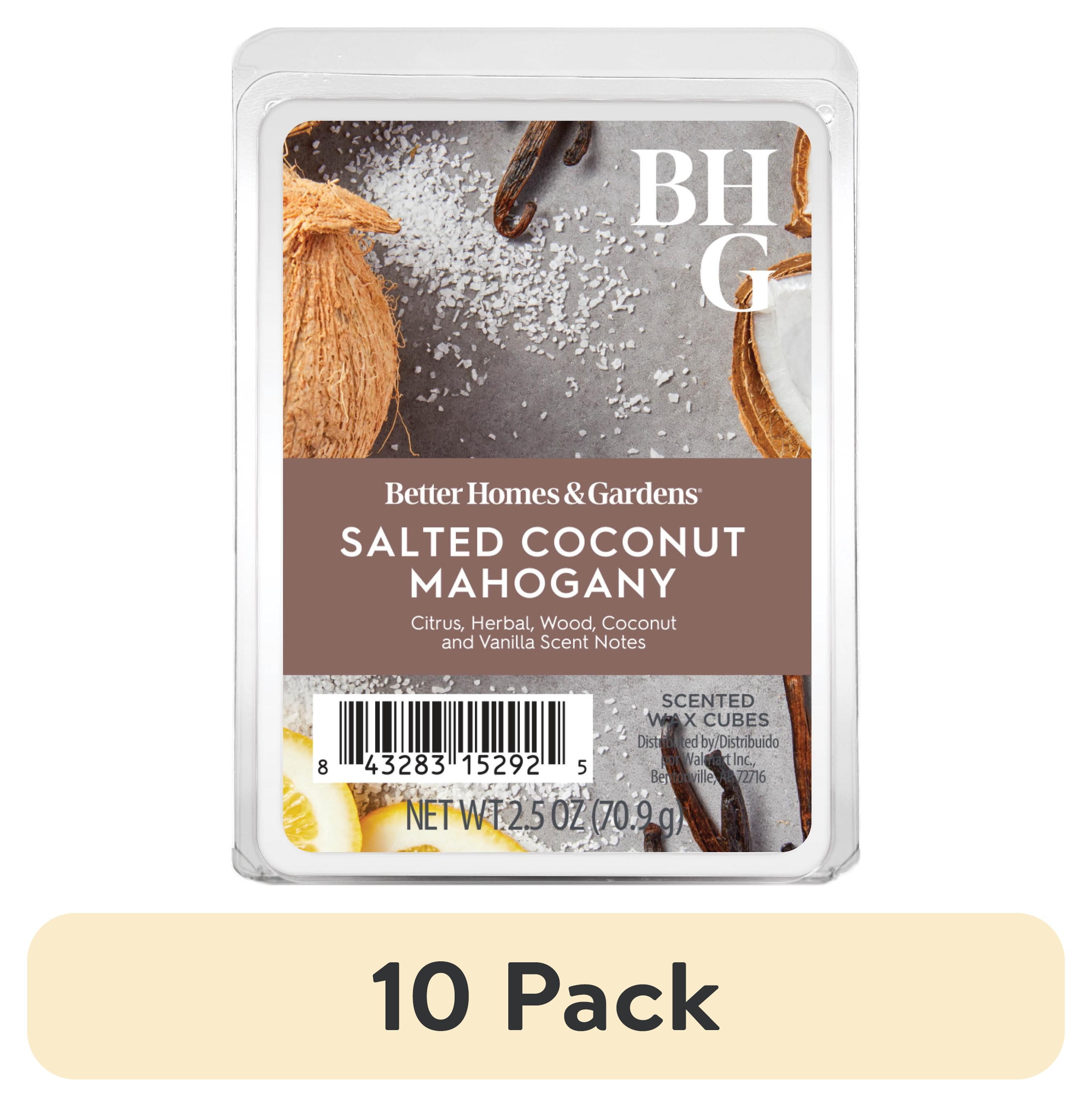 (10 pack) Salted Coconut & Mahogany Scented Wax Melts, Better Homes & Gardens, 2.5 oz