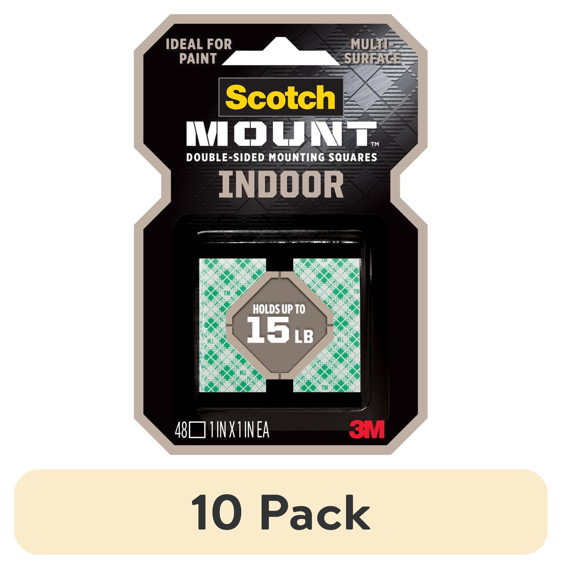 (10 pack) Scotch-Mount Indoor Double-Sided Mounting Squares, 48 1 inch Squares