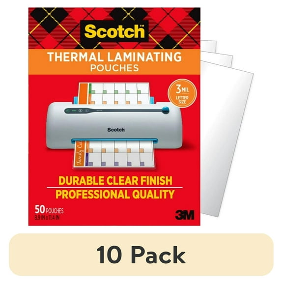 (10 pack) Scotch Thermal Laminating Pouches, 50 Count, 8.5in x 11in, 3 mil Thick