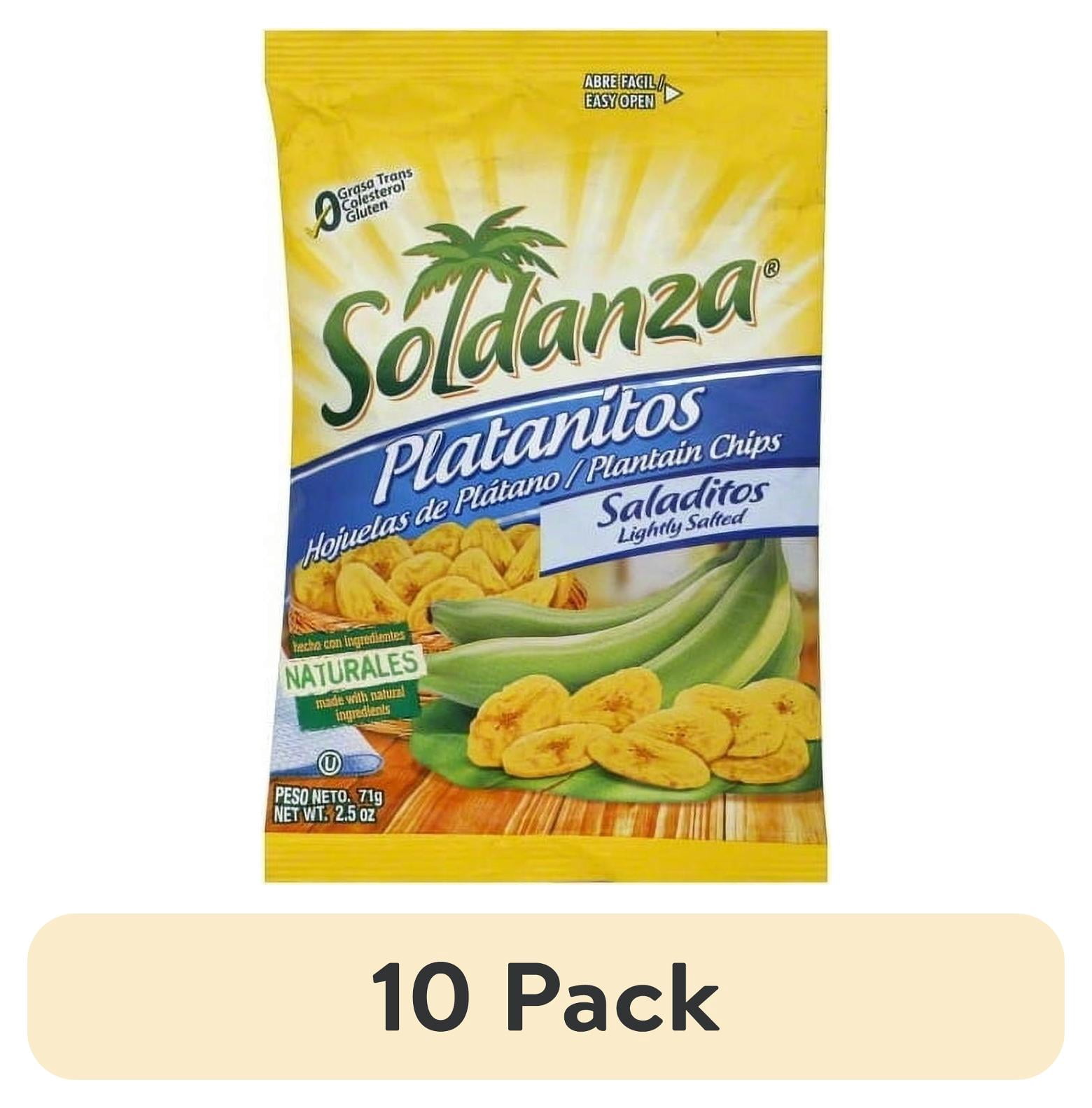 (10 pack) Soldanza Plantain Chips Lightly Salted, 2.5 oz