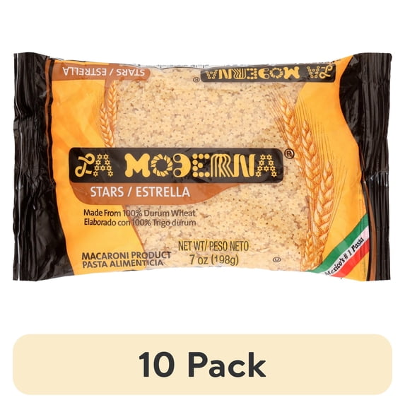 (10 pack) Stars Macaroni Pasta La Moderna Star Pasta, Durum Wheat, 7 oz