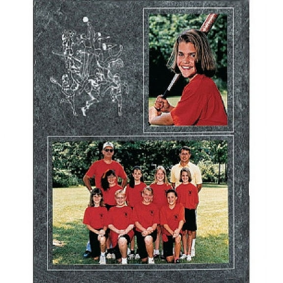 (10 pack) Team Player 7x5 4x6 SPORTS MATES Marble-Black cardstock double photo frame sold in 10 s - 5x7