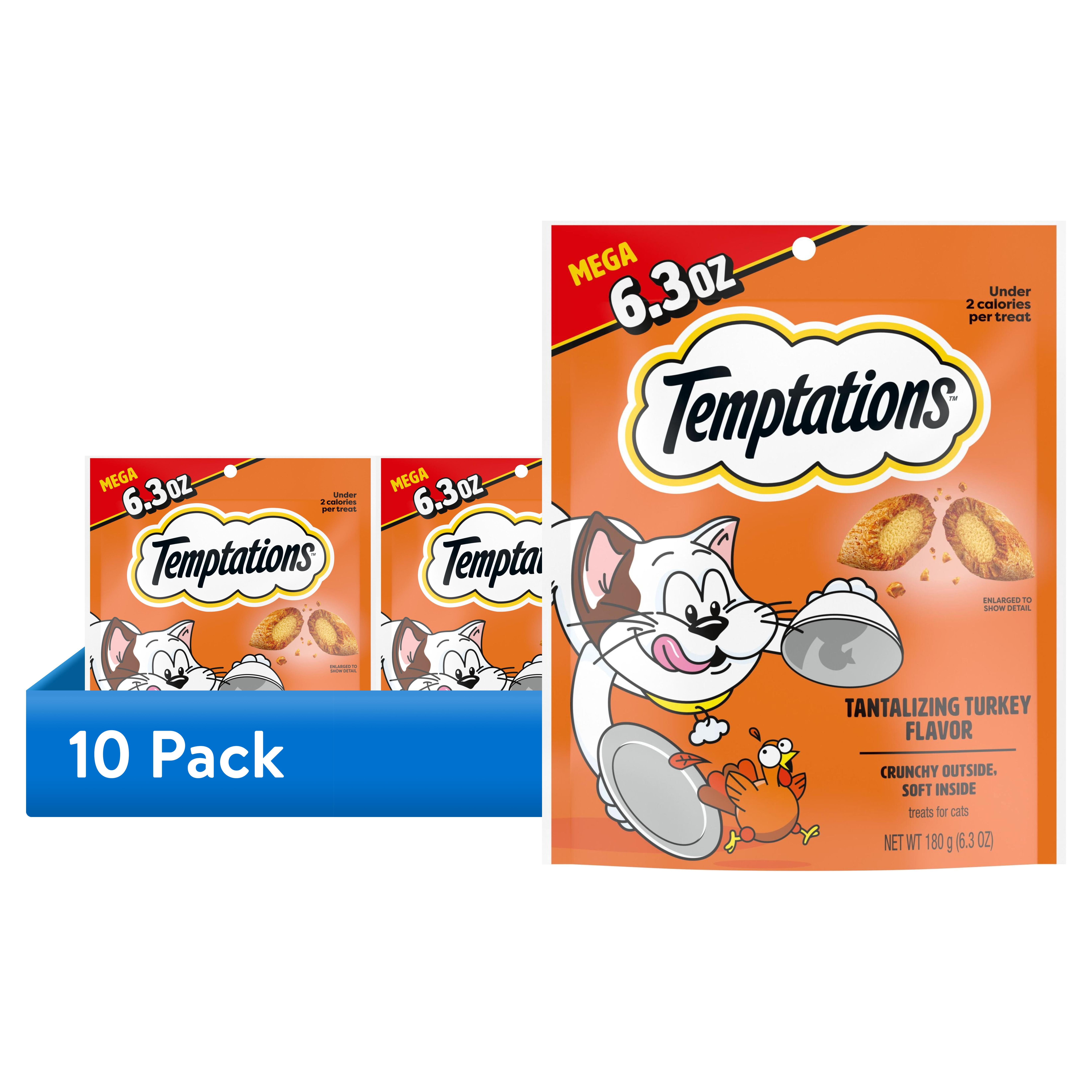 (10 pack) Temptations Classic Tantalizing Turkey Flavor Crunchy And Soft Treats For Cats, 6.3 Oz Pouch