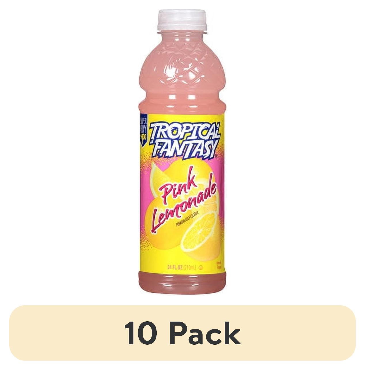 (10 pack) Tropical Fantasy Pink Lemonade Premium Juice, 24oz