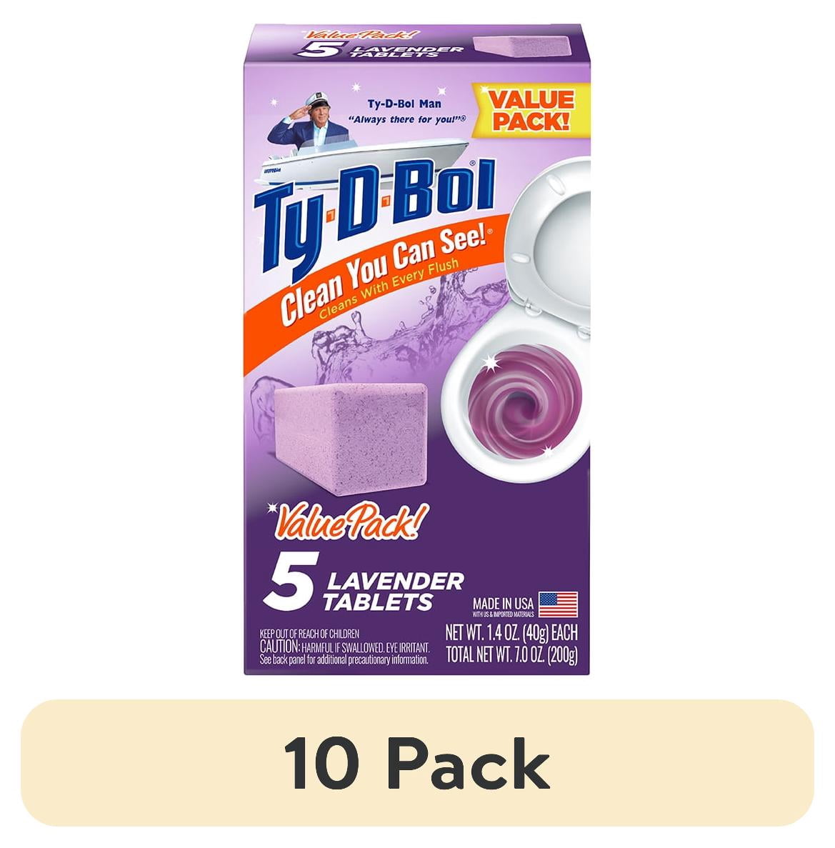 (10 pack) Ty‑D‑Bol Toilet Bowl Cleaner Tablets, Unscented, 5 Lavender Tablets