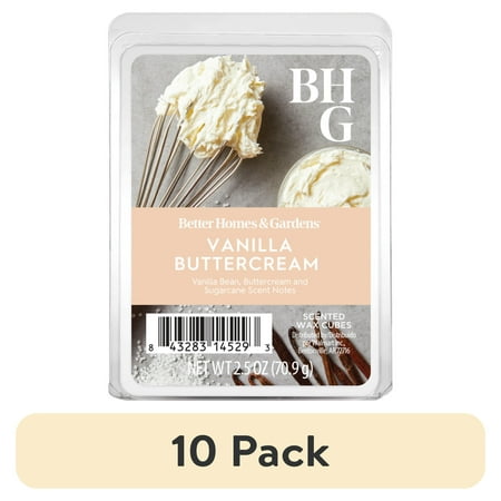 (10 pack) Better Homes & Gardens Vanilla Buttercream Scented Wax Melts, 2.5 oz, 1-Pack