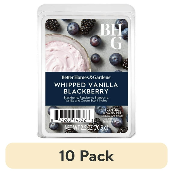 (10 pack) Whipped Vanilla & Blackberry Scented Wax Melts, Better Homes & Gardens, 2.5 oz (1-Pack)