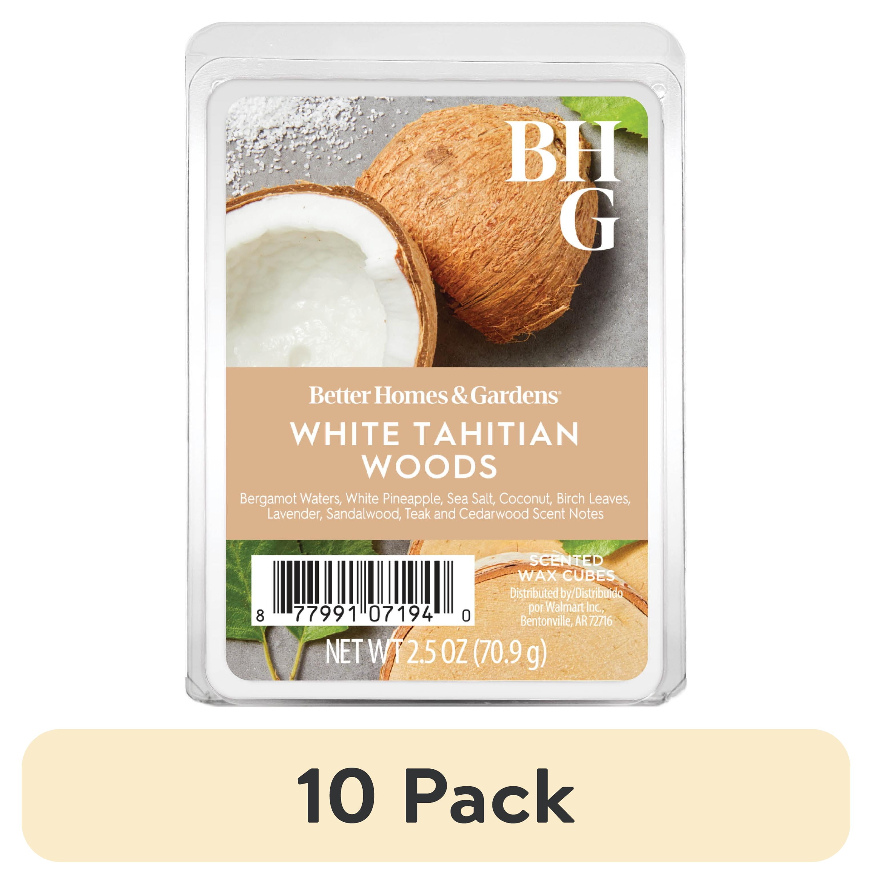 (10 pack) White Tahitian Woods Scented Wax Melts, Better Homes & Gardens, 2.5 oz (1-Pack)