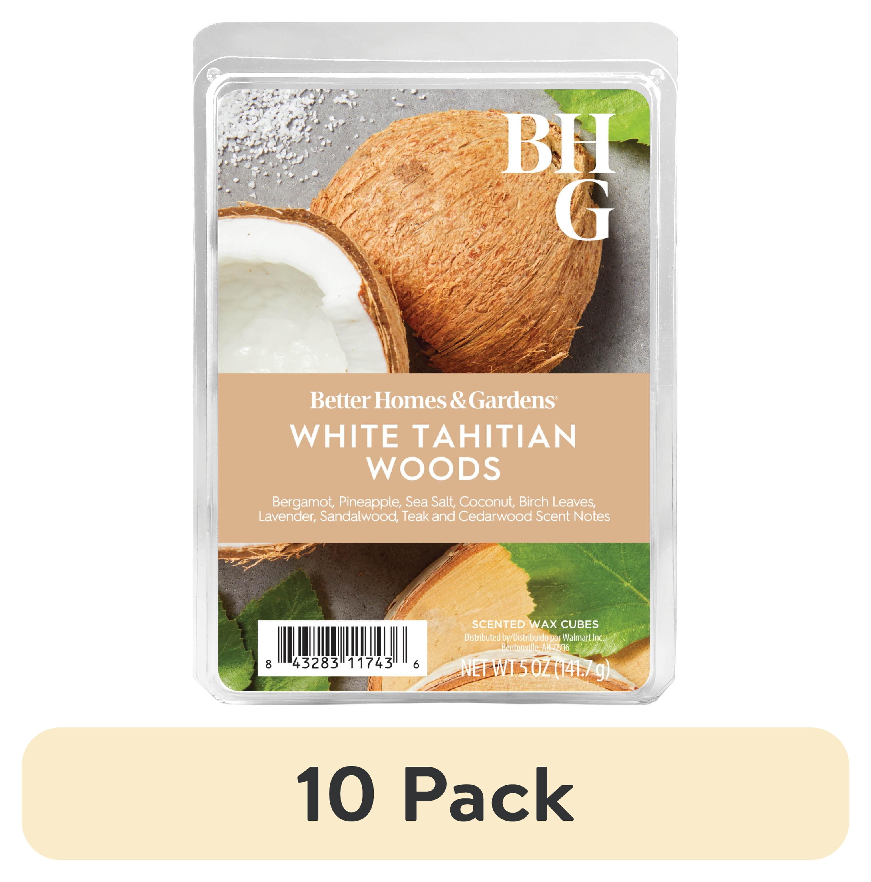 (10 pack) White Tahitian Woods Scented Wax Melts, Better Homes & Gardens, 5 oz