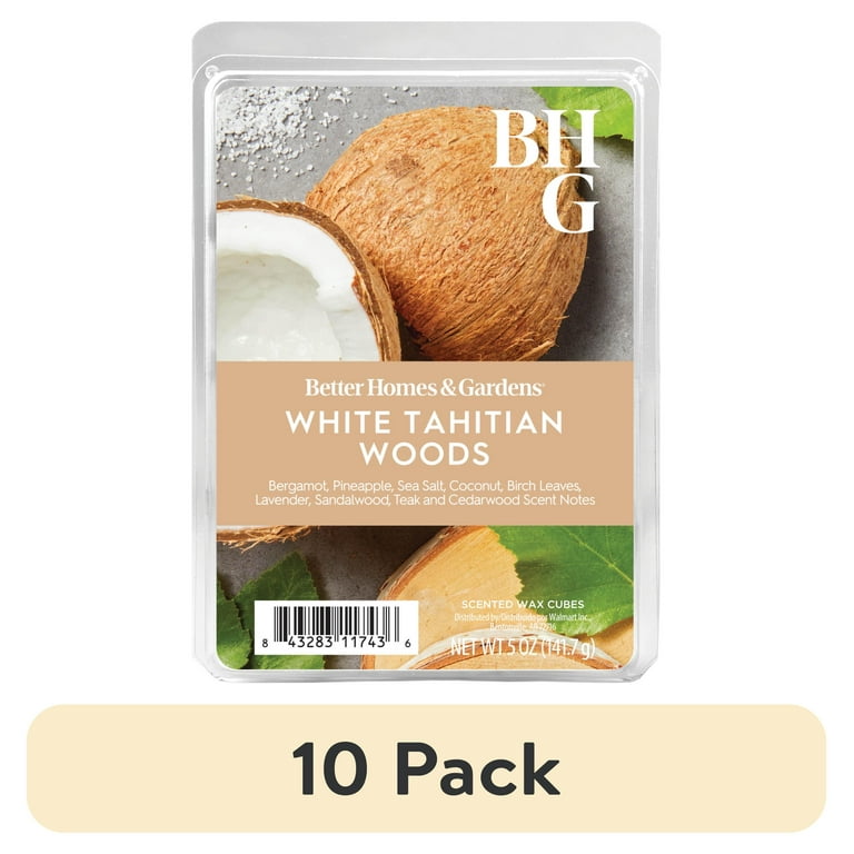 10 pack) White Tahitian Woods Scented Wax Melts, Better Homes