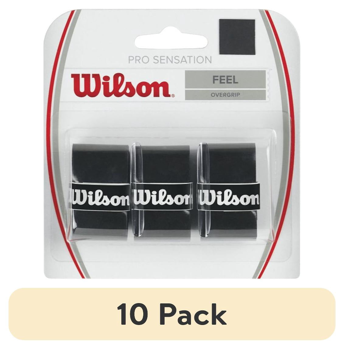 (10 pack) Wilson Sensation Pro Tennis Racquet Over Grip, Black