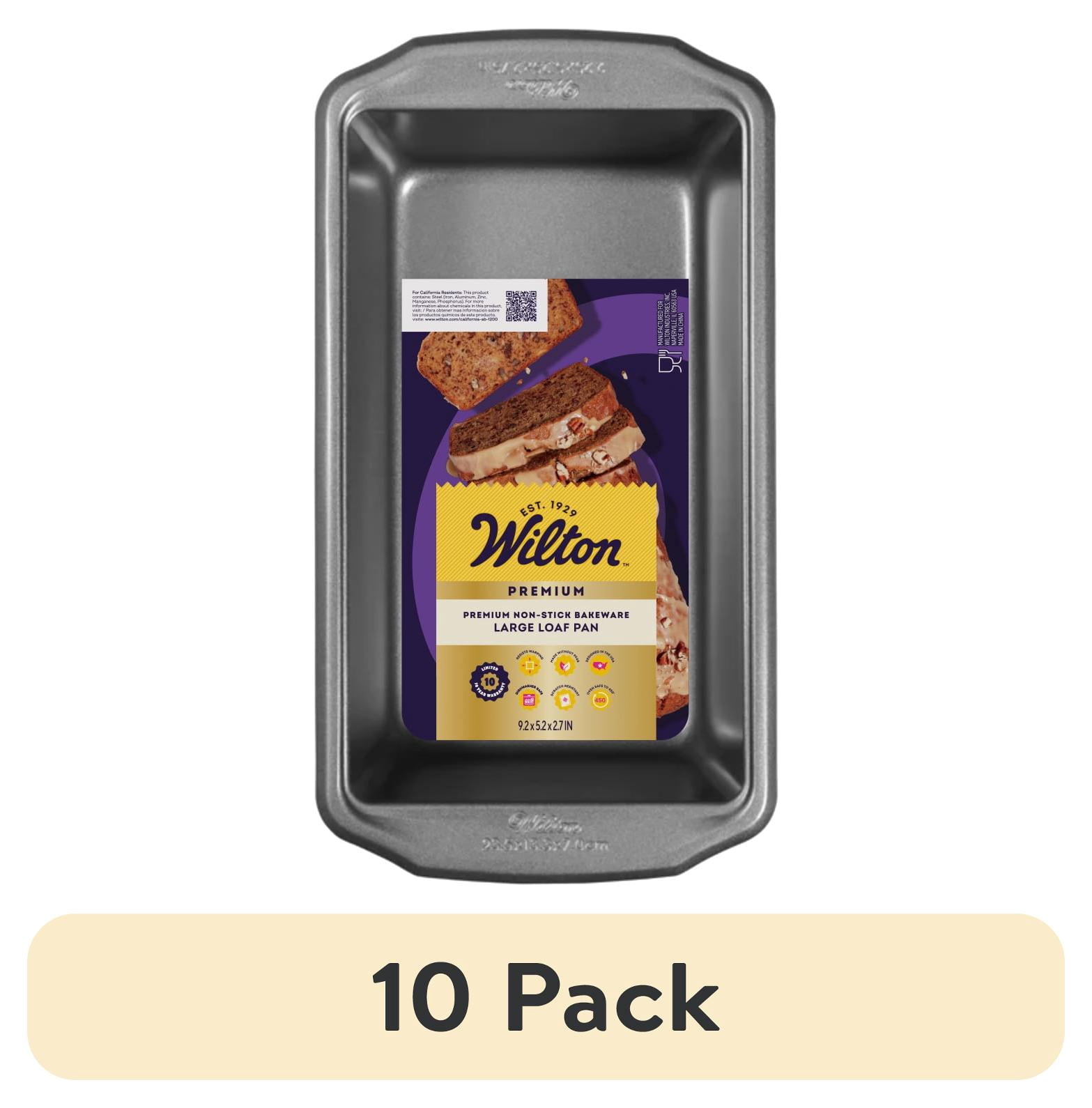 (10 pack) Wilton Premium Non-Stick Baking Bread Loaf Pan 9x5 Meatloaf & Banana Bread, Packaging May Vary