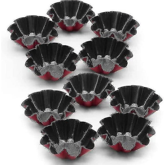 10-pack carbon steel egg tart molds, mini muffin molds