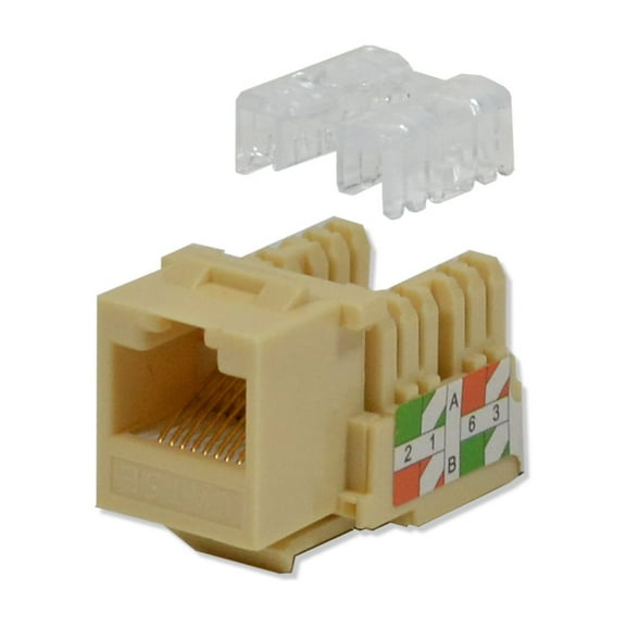10 pack lot Keystone Jack Cat5e Ivory Network Ethernet 110 Punchdown 8P8C