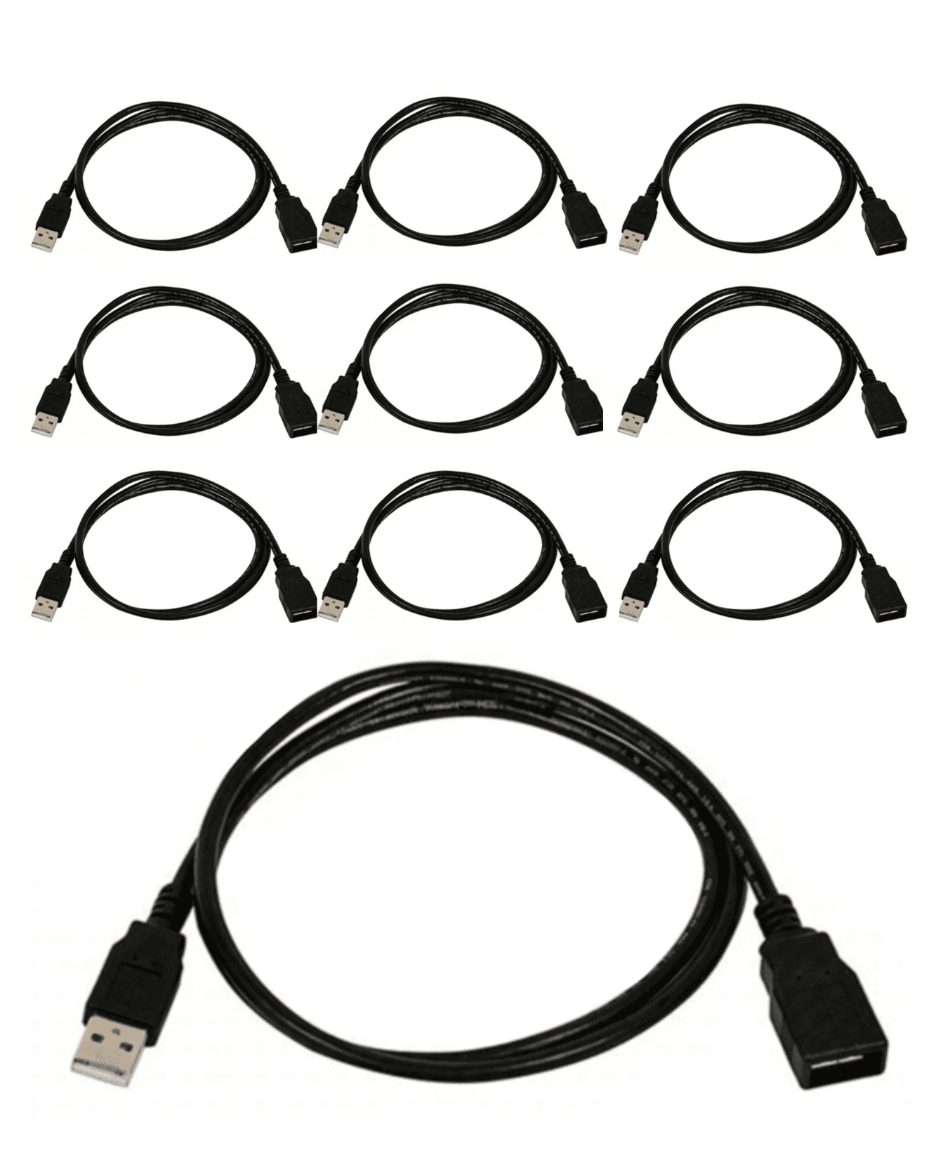 10-pack of OEM/Original Monoprice 5432 Extension Cables - USB Type A To ...
