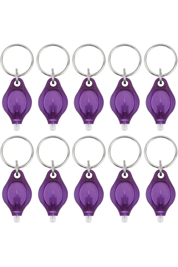 10 packs UV Mini Keychain LED Flashlight Torch Light Lamp, Key Ring Light Torch, Black Light UV Flashlight UV Light, Ultraviolet Urine Detector for Dog