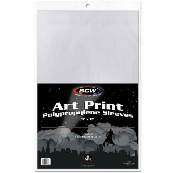 10 packs of 100 (1 Case) BCW 11" x 17" Art Print Sleeves
