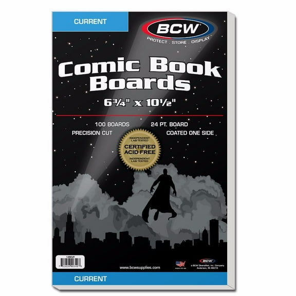10 packs of 100 (1000) BCW Acid Free 6 3/4" x 10 1/2" Current Comic Backing Boards