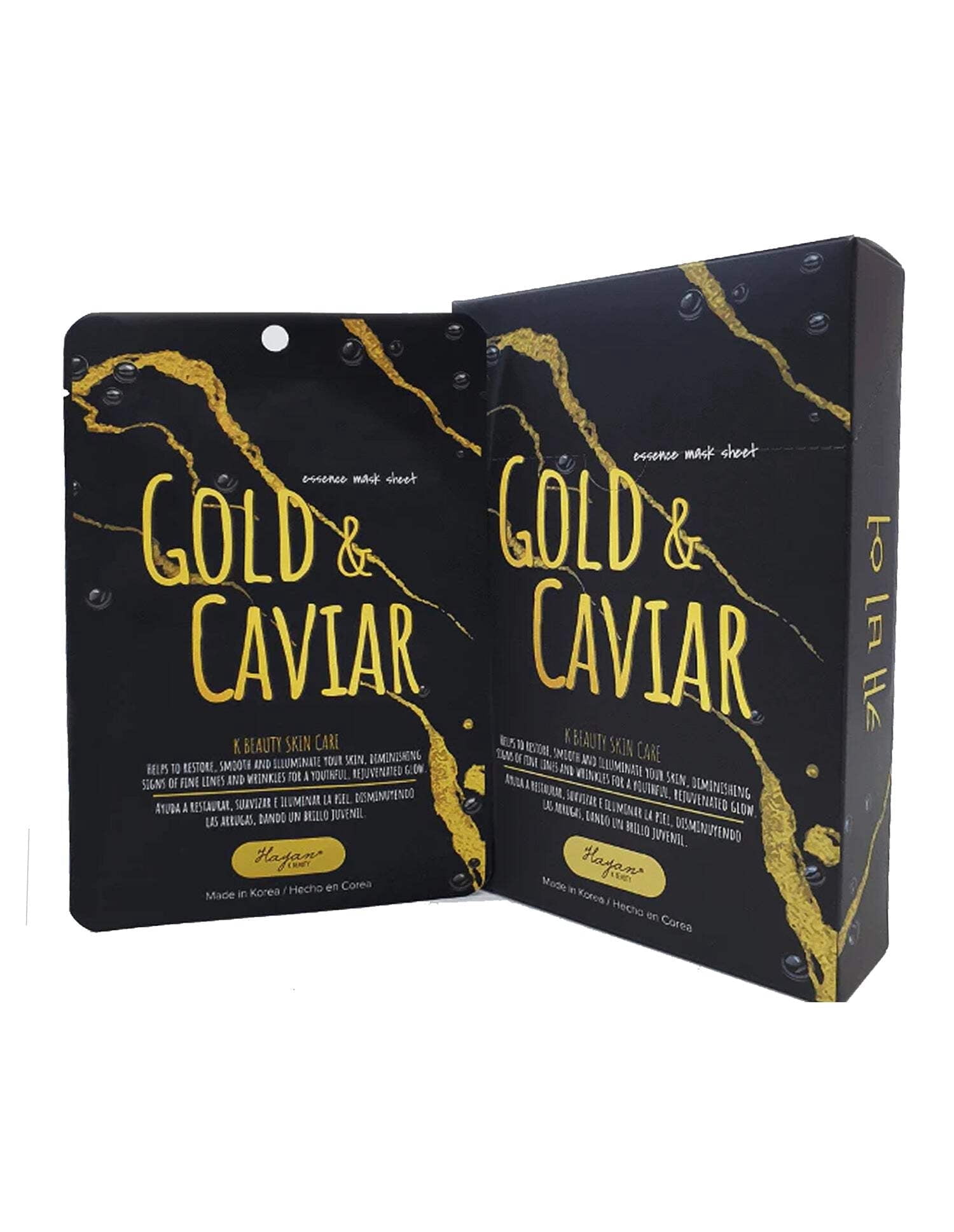 10 packs of Hayan K- Beauty Sheet Mask Gold  Caviar (골드 앤 캐비어)