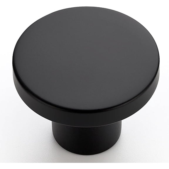 10 packs of black cabinet handles, 1-1/5 inch round drawer pulls suitable for kitchen cabinets, vanity tops, and closet doors