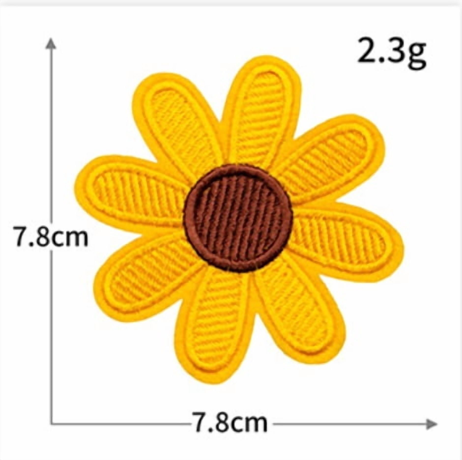 10 packs of sunflower computer embroidered sun flowers cartoon embroidery cloth stickers clothing labels diy clothes patch stickers