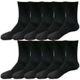 thumbnail image 1 of 10 pairs 98% Cotton Mens Breathable Comfortable Soft Fashion Casual Crew Business Dress Socks Mid Calf Size 9-11, 1 of 5