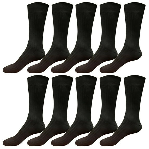 10 pairs Mens Breathable Comfortable Cotton Soft Fashion Casual Classic Crew Business Dress Socks Over the Calf Size 9-11 10-13