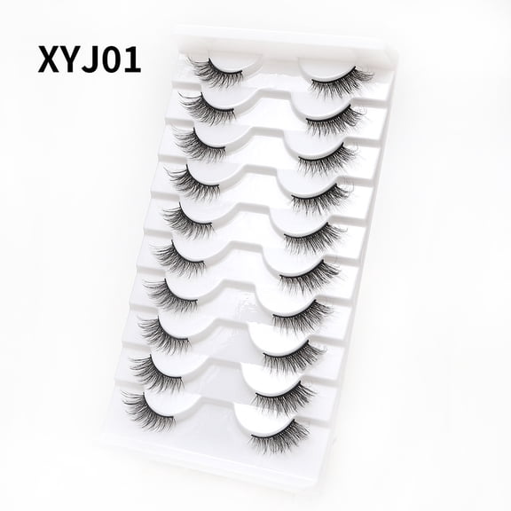 10 pairs of cat eye half eye false eyelashes natural thick curling eye tail eyelashes in stock wholesale-style-XYJ03