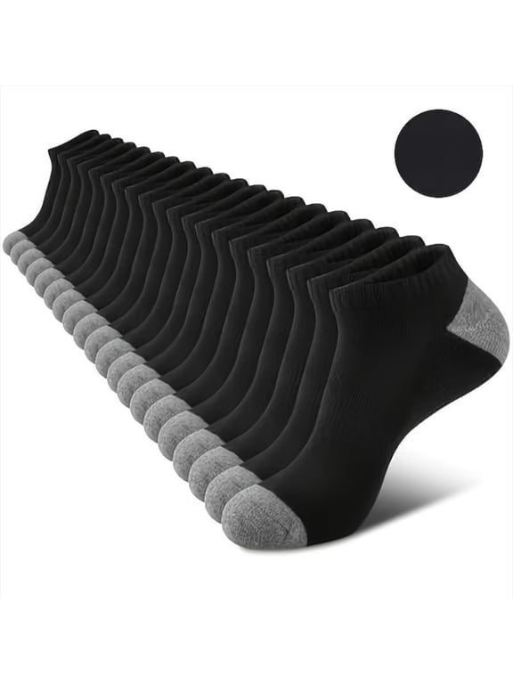 10 pairs of men's simple color blocked boat socks for spring and summer, dynamic and trendy wearing, breathable and anti odor short socks boat socks