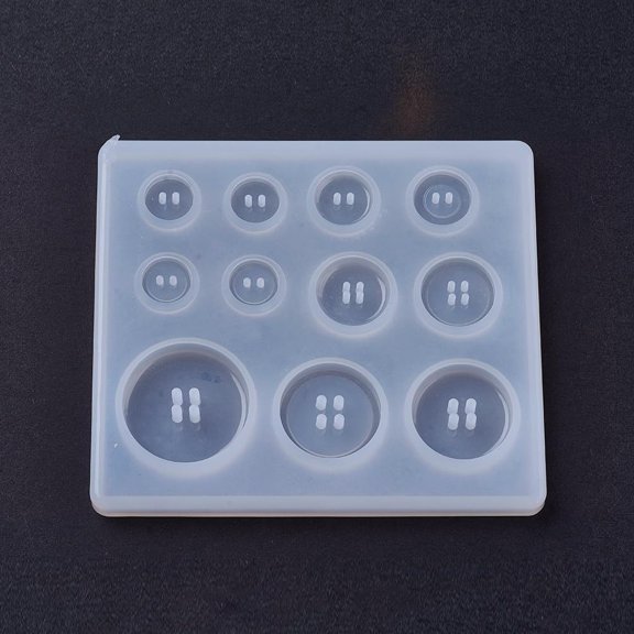 10 pc 10 Pcs Button Silicone Molds Resin Casting Molds for DIY Cake Decoration Chocolate Candy Craft Necklace UV Resin Epoxy Resin Pendant Jewelry Making 78x89x6.5mm Inner: 10-25mm