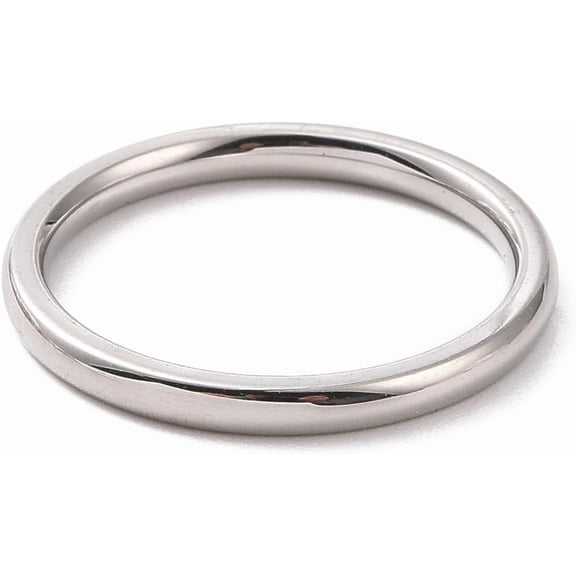 10 pc 10 pc Non-Tarnish 201 Stainless Steel Simple Thin Plain Band Ring for Women Stainless Steel Color Inner Diameter: 17mm