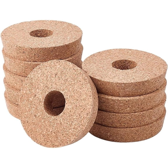 10 pc 10Pcs Cork Lids for Glass Planter 3.7-3.9 Inch Plant Corks with Center Hole Cork Stoppers for Hydroponic Plant Hydroponic Vase Lids Cork Replacement for Hydroponics Growing Vases
