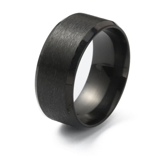10 pc 201 Stainless Steel Plain Band Ring for Women Matte Gunmetal color Inner Diameter: 16.13mm 201 Stainless Steel