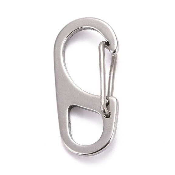 10 pc 202 Stainless Steel Keychain Carabiner Quick Release Snap Hook Oval Stainless Steel Color 32.5x16.5x7mm Hole: 8x10mm