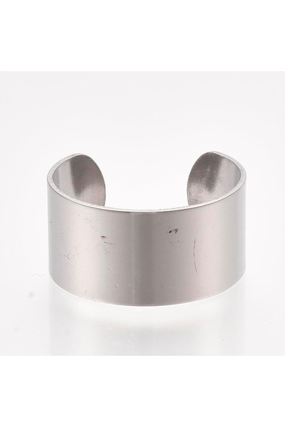 10 pc 304 Stainless Steel Cuff Rings Open Rings Wide Band Rings Platinum Size 8 18mm 10mm