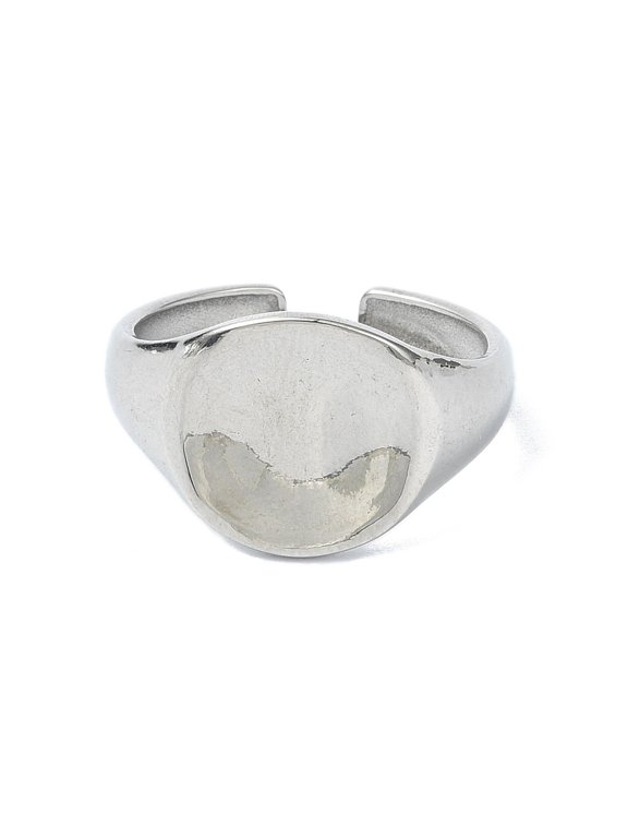 10 pc 304 Stainless Steel Cuff Rings Stainless Steel color Adjustable 12.5mm