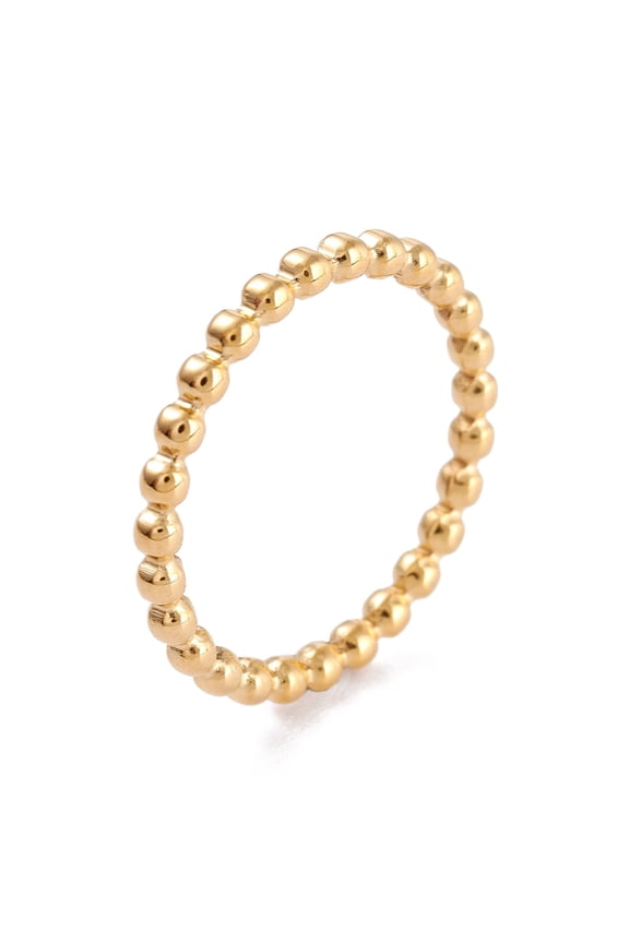 10 pc 304 Stainless Steel Finger Rings Round Golden Size 7 2mm Inner Diameter: 17mm